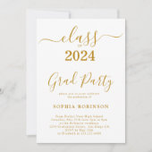 Klasse der Gold Script Graduation Party 2024 Einladung (Vorderseite)