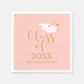 Klasse der Grad-Cap-Gold-Glitzer-Kalligraphie 2021 Serviette (Vorderseite)