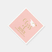 Klasse der Grad-Cap-Gold-Glitzer-Kalligraphie 2021 Serviette (Ecke)