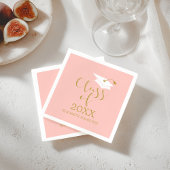 Klasse der Grad-Cap-Gold-Glitzer-Kalligraphie 2021 Serviette