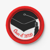 Klasse der Grad Cap Red und Black 2024 Pappteller (Vorderseite)