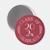 Klasse der Graduate Chic Typografy Burgundy 2025 Magnet (Vorderseite/Rückseite)