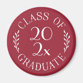 Klasse der Graduate Chic Typografy Burgundy 2025 Magnet (Vorne)