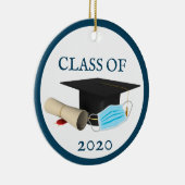 Klasse der Graduate Coronavirus Mask Covid 2020 Keramik Ornament (Rechts)
