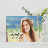 Klasse der Graduate Foto Graduation Party 2025 Einladung (Stehend Vorderseite)