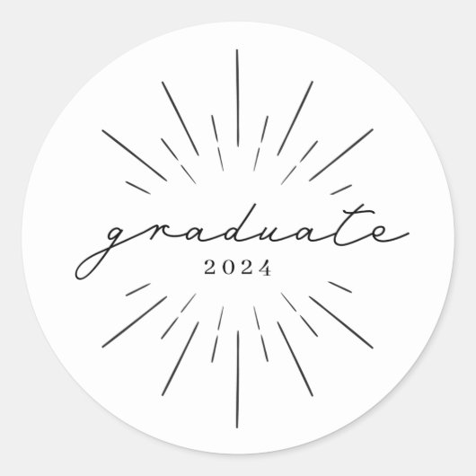Klasse der Graduate Line Art des Abschlusses, klas Runder Aufkleber (Vorderseite)