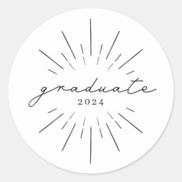 Klasse der Graduate Line Art des Abschlusses, klas Runder Aufkleber