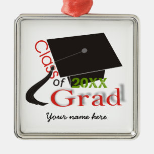Klasse der Graduation Cap Custom Ornaments 2012 Silbernes Ornament