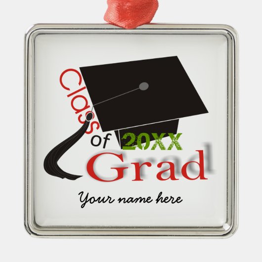 Klasse der Graduation Cap Custom Ornaments 2012 Silbernes Ornament (Vorne)