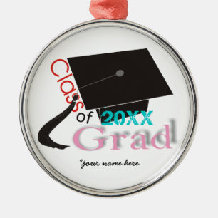 Klasse der Graduation Cap Custom Ornaments 2020 Silbernes Ornament