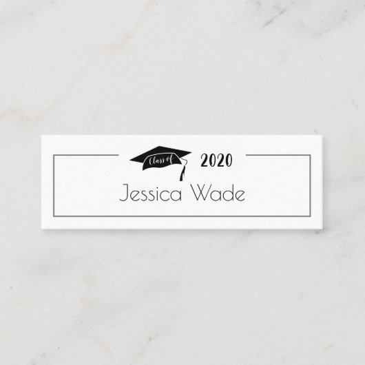 Klasse der Graduation Cap Name Card 2021 Mini Visitenkarte (Vorderseite)