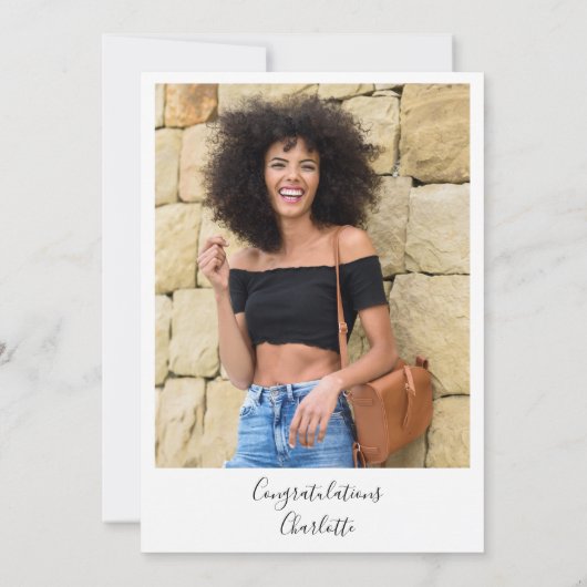 Klasse der Graduation-Party für das Script-Herz-Fo Einladung (Rückseite)