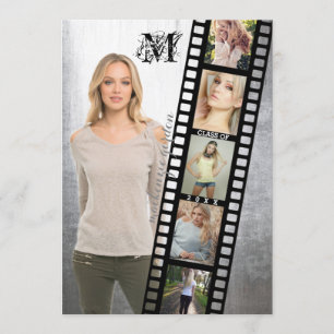 Klasse der Graduation Party Senior Portrait Negati Einladung