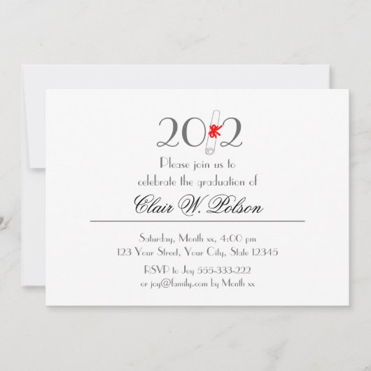 Klasse der Graduationsfeier 2012 Einladung (Vorderseite)