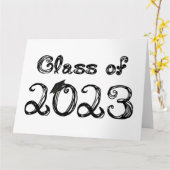 Klasse der Graduationskappe für Schriftart 2023 Karte (Gelbe Blume)