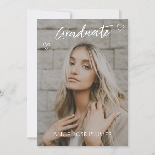 Klasse der Graduationspartei für klassisches Foto  Einladung (Vorderseite)