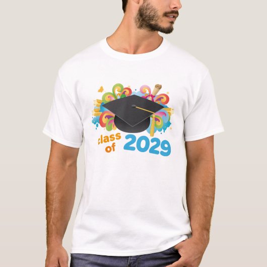 Klasse der graduierten Geschenk-Idee des Hut-2029 T-Shirt (Vorderseite)
