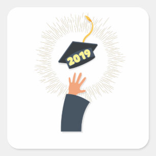Klasse der Graduierungskappe 2019, Wiedersehen Des Quadratischer Aufkleber