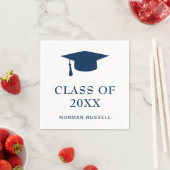 Klasse der Graduierungsklammern Navy Blue und Whit Serviette (Beispiel)