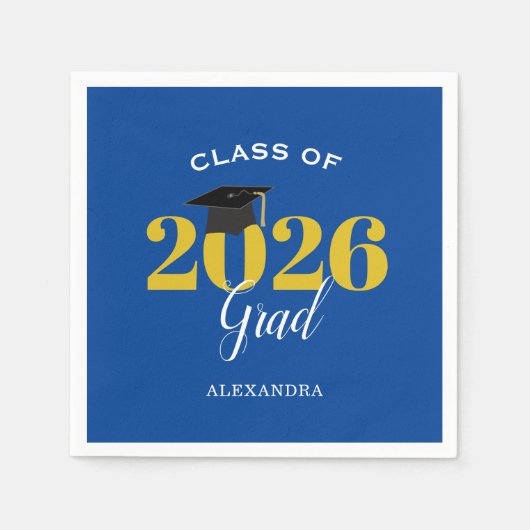 Klasse der "Grand Simple Blue and Gold Paper Plat" Serviette (Vorderseite)