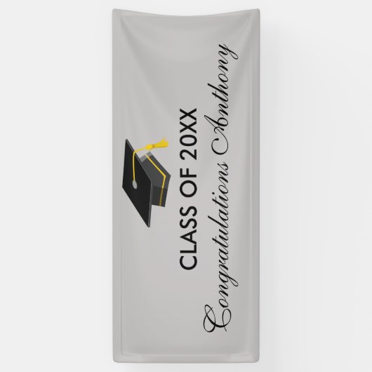 Klasse der grauen Abschluss-Fahne der Kappen-20XX Banner (Vertikal)