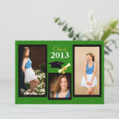 Klasse der "Green Damask"-Abschluss 2013 Einladung (Stehend Vorderseite)
