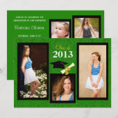 Klasse der "Green Damask"-Abschluss 2013 Einladung (Vorne/Hinten)