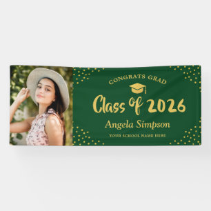 Klasse der Green Gold Foto Graduation Party 2026 Banner