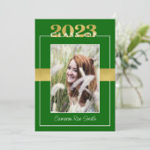 Klasse der Green & Gold Graduation Party 2023 Einladung (Stehend Vorderseite)