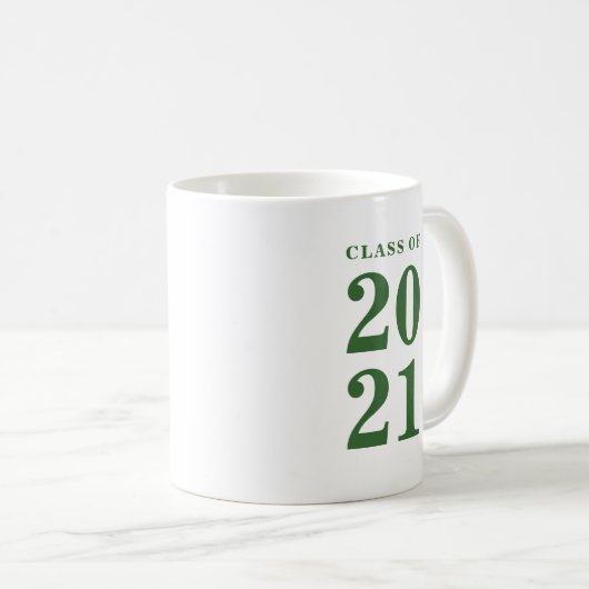 Klasse der grünen Graduation Cap 2021-Pandemie Kaffeetasse (VorderseiteRechts)