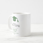 Klasse der grünen Graduation Cap 2021-Pandemie Kaffeetasse (Vorderseite Links)