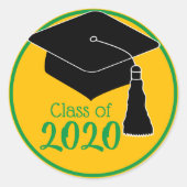 Klasse der grünen und goldenen Obergrenze von 2024 Runder Aufkleber (Vorderseite)