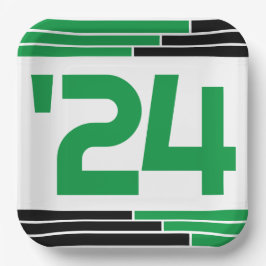 Klasse der grünen und schwarzen Bars mit 24 Absolv Pappteller