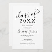 Klasse der Herz-Graduation-Party für Skripte Einladung (Vorne/Hinten)