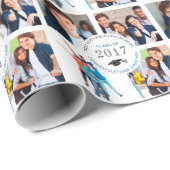 Klasse der Highschool 2017 Abschluss-Foto-Collage Geschenkpapier (Rolleneckpunkt)