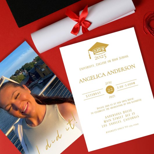 Klasse der "I do it" Foto Graduate Invitation Einladung