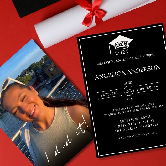 Klasse der "I do it" Foto Graduate Invitation Einladung