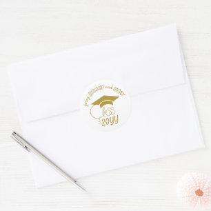 Klasse der Inspiration Zitat-Abschluss-Gold Runder Aufkleber