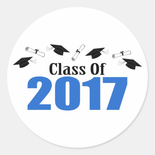 Klasse der Karten und Diplome 2017 (blau) Runder Aufkleber (Vorderseite)