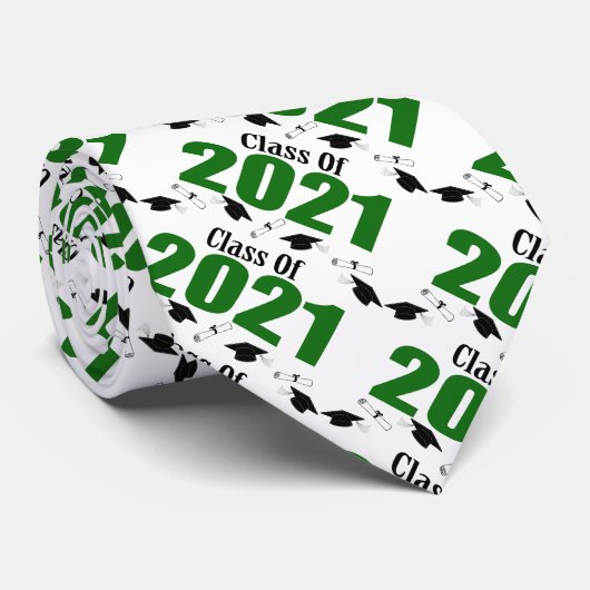 Klasse der Karten und Diplome 2021 (grün) Krawatte (Gerollt)