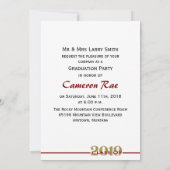 Klasse der Maroon & Gold Graduation Party 2019 Einladung (Rückseite)