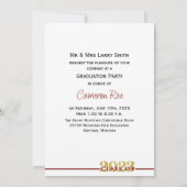 Klasse der Maroon & Gold Graduation Party 2023 Einladung (Rückseite)