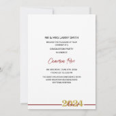 Klasse der Maroon & Gold Graduation Party 2024 Einladung (Rückseite)