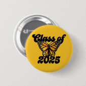 Klasse der Monarchschmetterlinge Orange und Schwar Button (Vorne & Hinten)