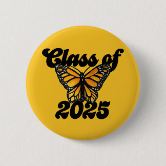 Klasse der Monarchschmetterlinge Orange und Schwar Button