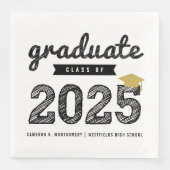 Klasse der muffigen Black Sketch Graduation Party  Serviette (Vorderseite)