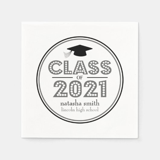 Klasse der Napkins 2021 Abschluss (dunkelgrau) Serviette (Vorderseite)