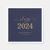 Klasse der Navy Blue Gold Graduation Party 2024 Serviette (Vorderseite)