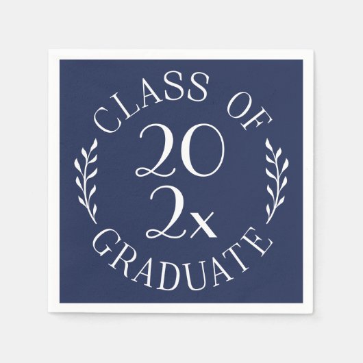 Klasse der Navy mit Chic Typografy als Graduate 20 Serviette (Vorderseite)