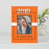 Klasse der Orange & Black Graduation Party 2019 Einladung (Stehend Vorderseite)